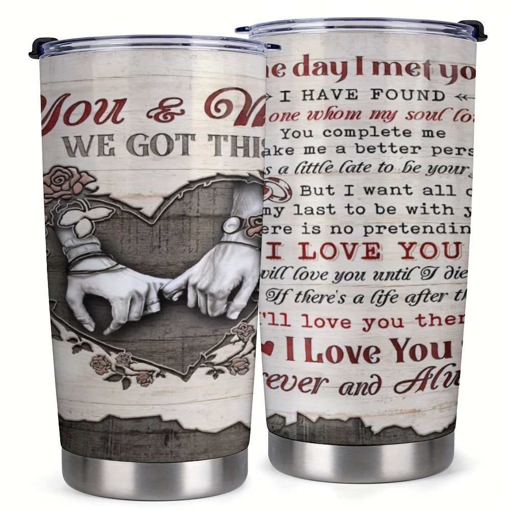 

1pc You And Me We Got This Tumbler 20oz Stainless Steel Insulated Travel Mug Christmas Birthday Valentine Gift For Wife Husband Boyfriend Girlfriend