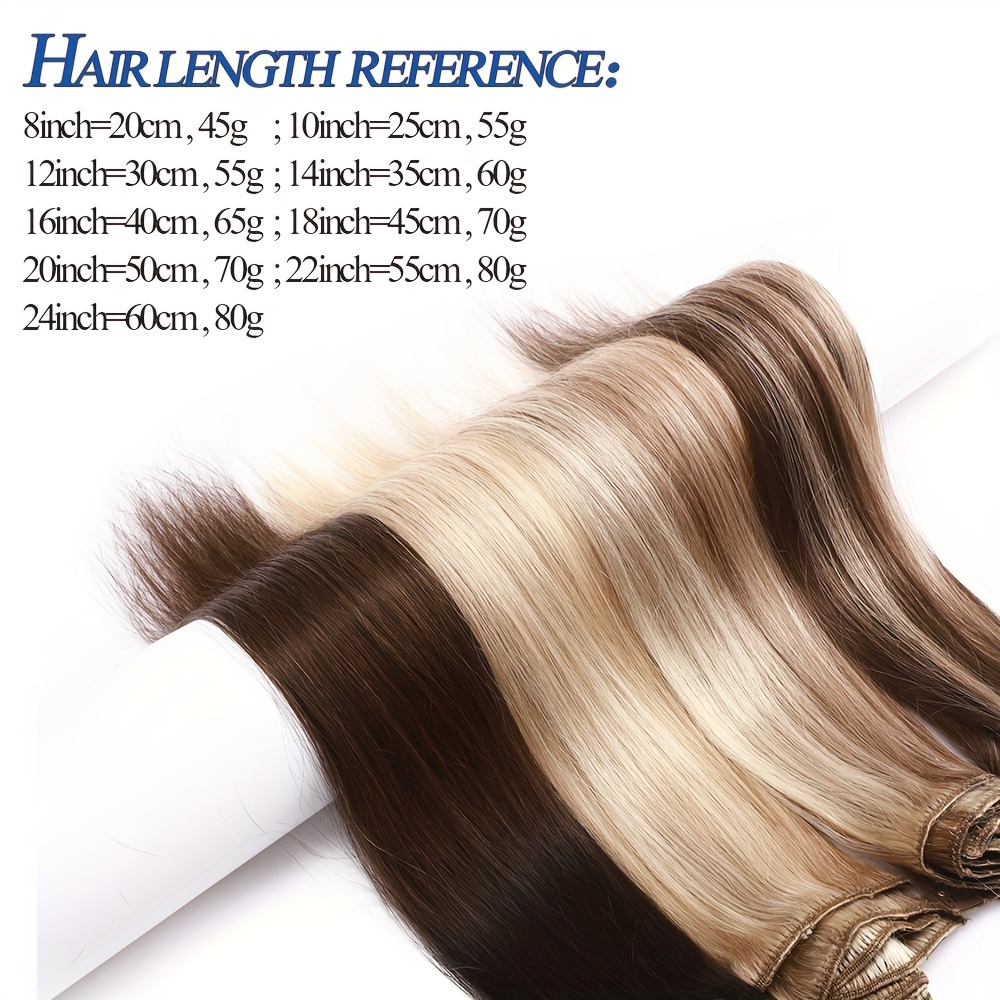 8pcs clip in 100   human hair extensions   long short standard wefts soft natural hair extensions 16inch 24inch   real hair extensions 65g 80g details 3