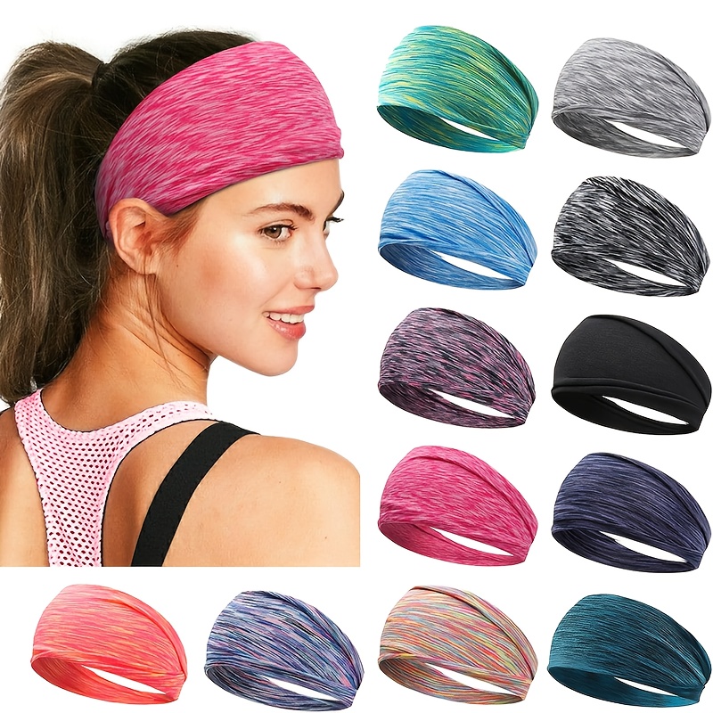 12pcs set colorful cross elastic sports headbands womens sports headbands yoga non slip sweatbands