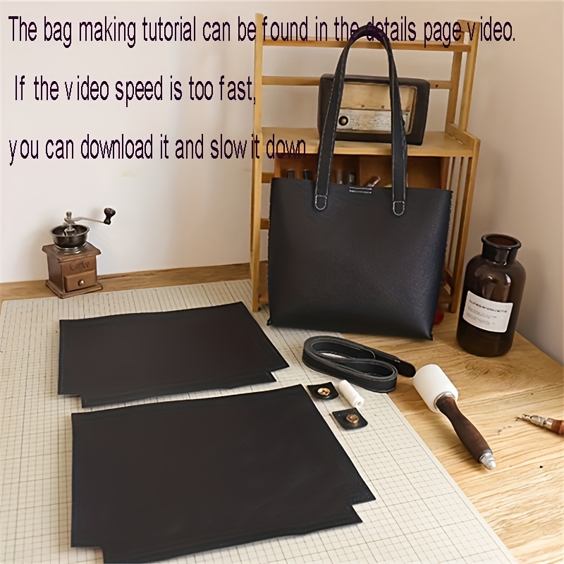 

Diy Leather Tote Bag Kit - Soft , Handcrafted Shoulder & Handbag Set With Template - Crafting Unique Gifts, Khaki/white