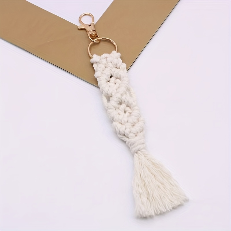 Gift For Her/him Handmade Woven Keychain, Handmade Woven Keyring Packs With Tassels, Is Very Suitable For Car Keys And Packaging Decoration, Easy Small Pendant/bag Packaging Decoration Pendant