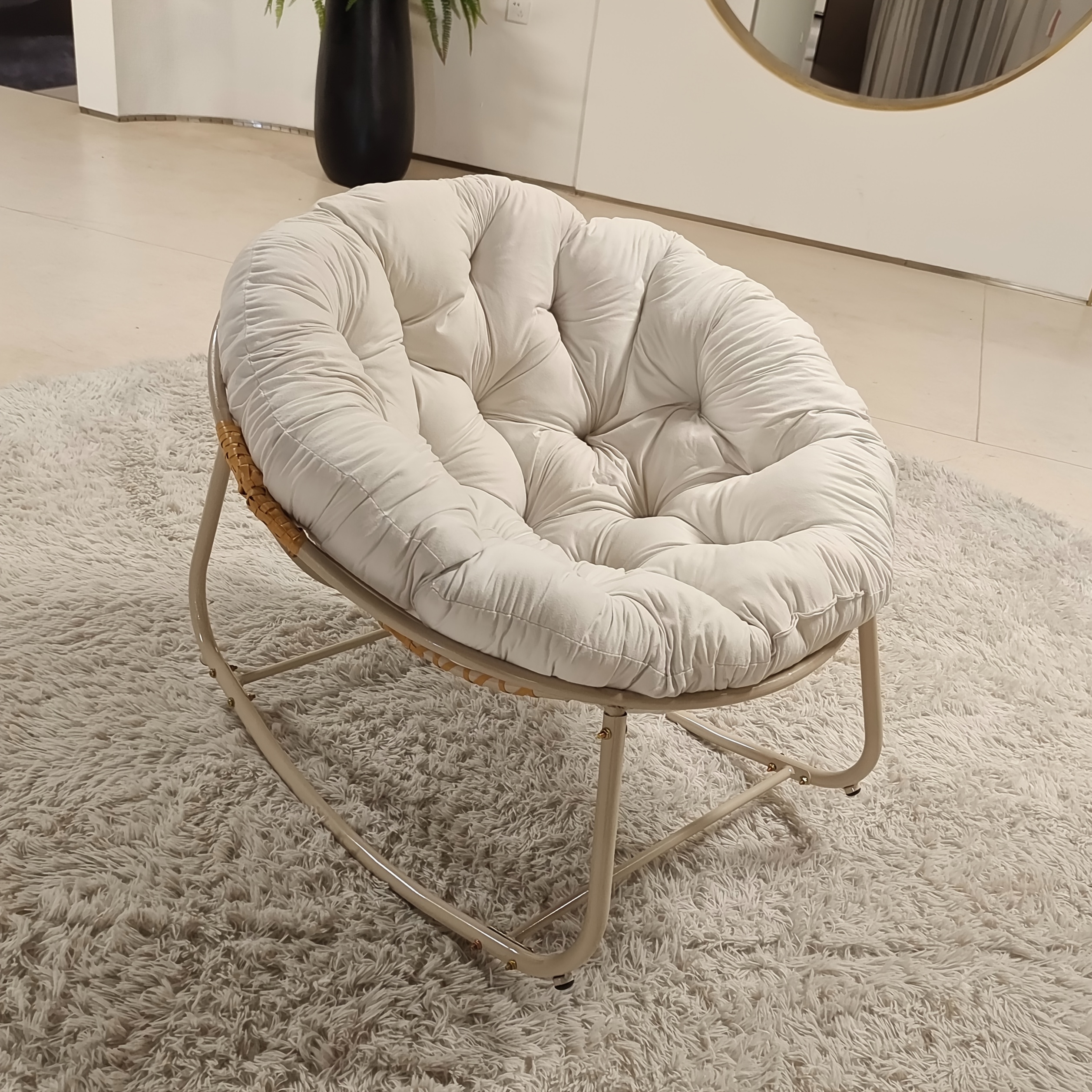 Cushion Circular Rocking Chair Modern Round Chair Unbranded Modern