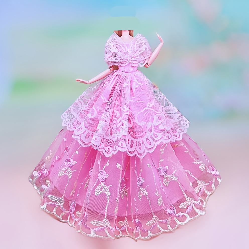 Robe De Princesse à Paillettes Pour Poupée 30 Cm – Tenue De Soirée Ou Robe De Mariée, Compatible Poupée Américaine 11.5 Pouces