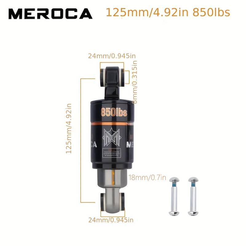 Amortisseur Arrière VTT/scooter - Ressort à Pression D'huile, Longueurs 125mm à 190mm, Charge 150-2000 Lbs