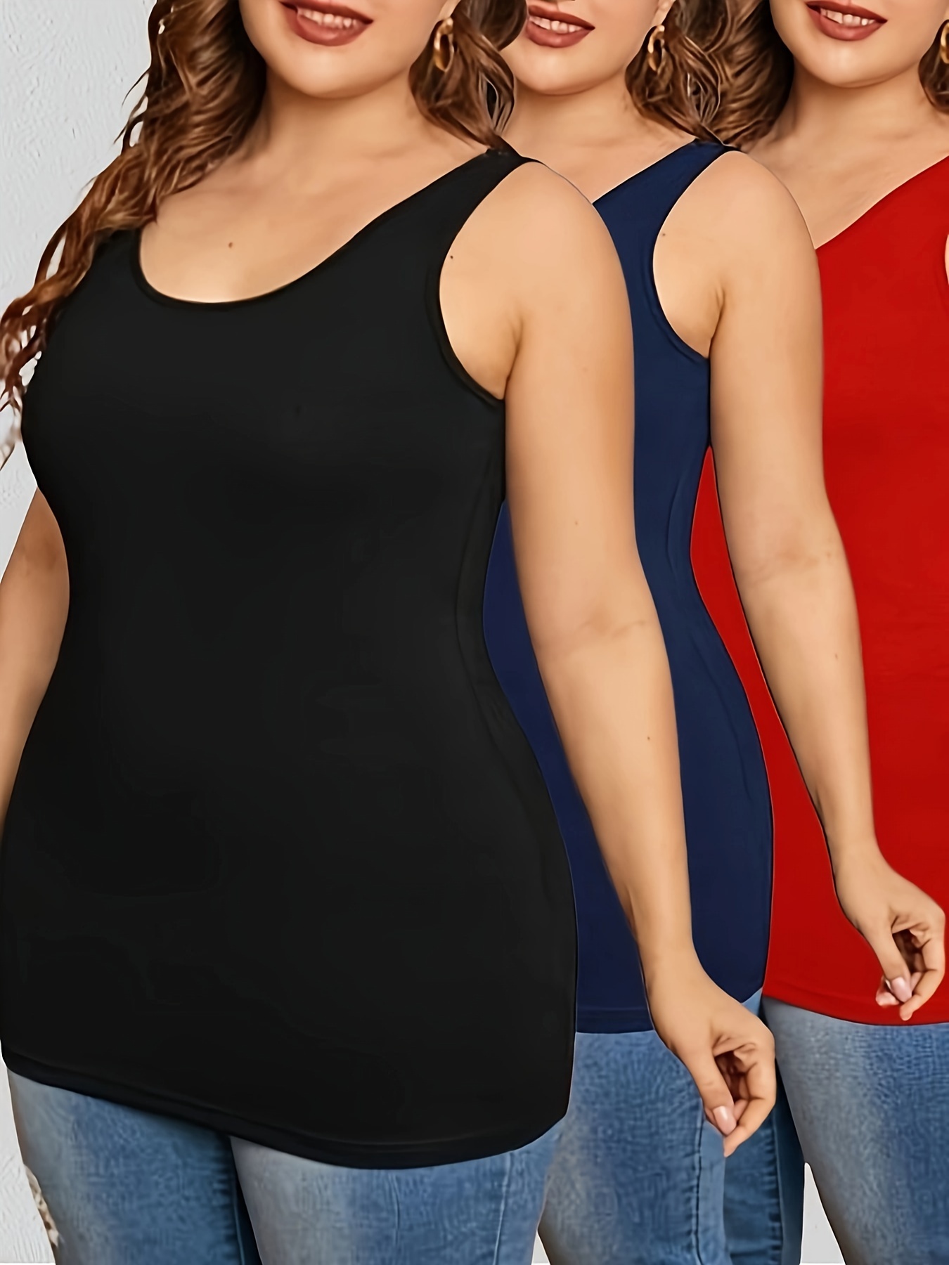 Simple Solid Sleep Tops Casual Comfy Round Neck Cami Top - Temu