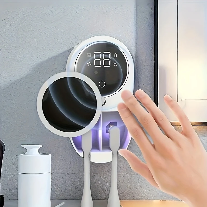a smart sterilization device for toothbrushes featuring sensor design usb charging and a dual holder for toothbrushes this bathroom accessory is perfectly gift details 1