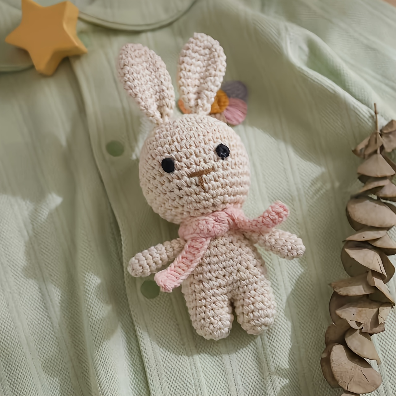Image of Soft Animal Long-legged Rabbit Rattle Toy, Hand-held Baby Early Education Shaker, Cute Design Attracts Baby's Attention, Shaking, Christmas, Halloween Gifts
