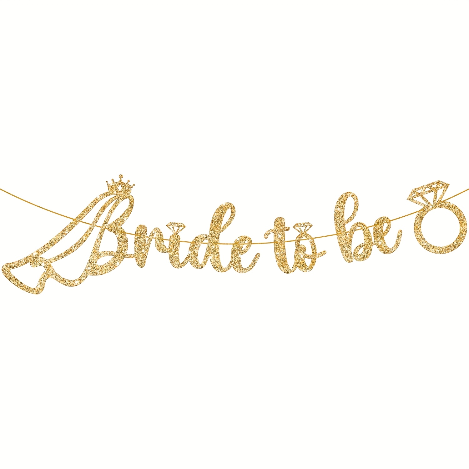Katchon, Glitter Bride To Be Banner For Bridal Shower Decorations | Golden Bachelorette Party Decor | Bride Decorations