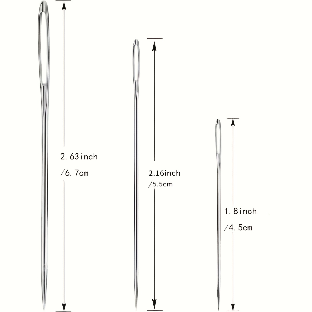 A Set Of 15 Large-eye Sewing Needles, Suitable For Home Use, Hand Sewing, Quilting For The Elderly, With Large Holes For Easy Threading, Suitable For Fine Embroidery And Cross-stitching.