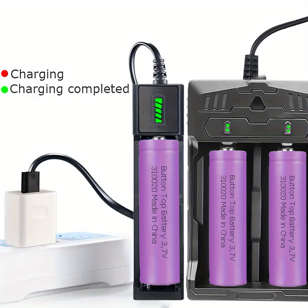 

Usb Interface 18650 Battery Charger 1/2 Slot Dual 18650 Charging Set 4.2v Rechargeable Lithium Battery Charger Compatible With 10440, 14500, 16340, 16650, 14650, 18350, 18500, 18650, 26650, Etc