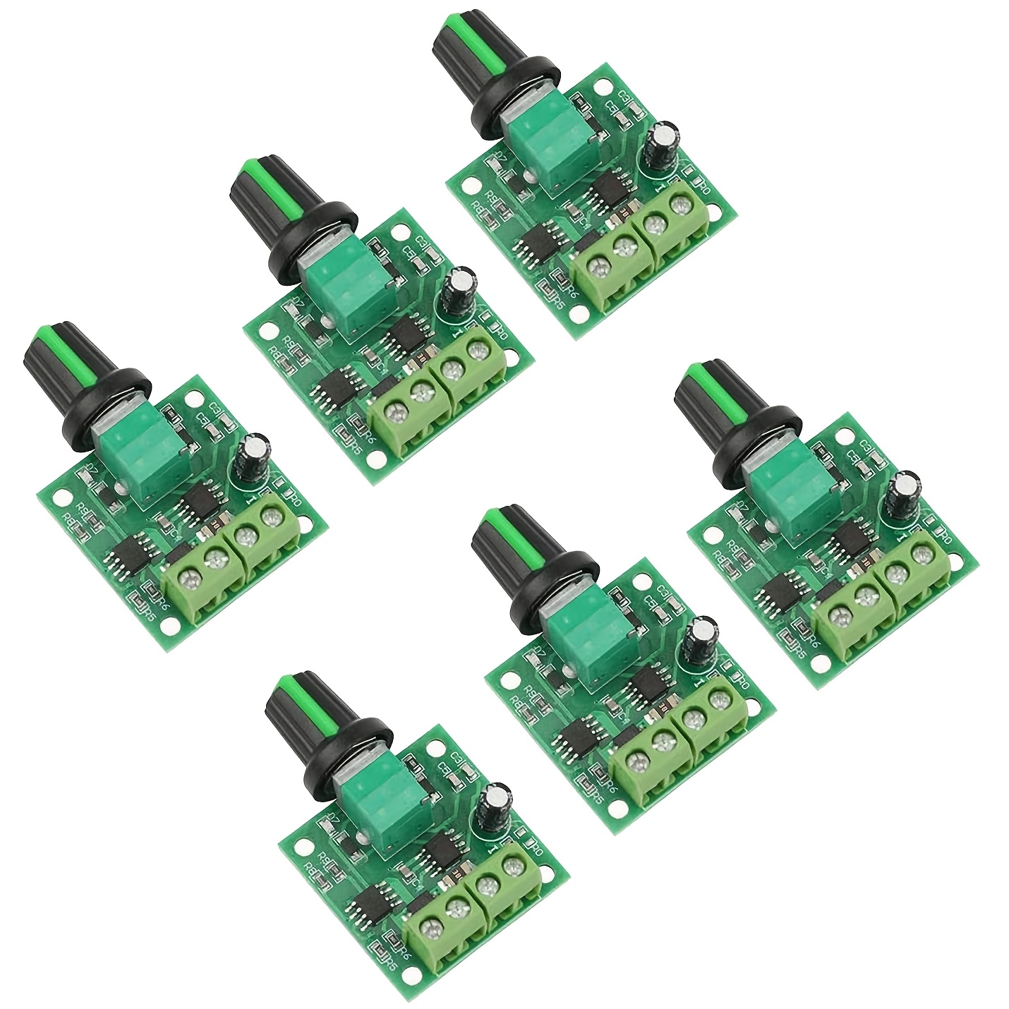 TEMU 6er-Pack Niederspannung Motor Geschwindigkeitsregler PWM 1,8V 3V 5V 6V 12V 2A 30W Einstellbarer Schalter 1803BK 1803B