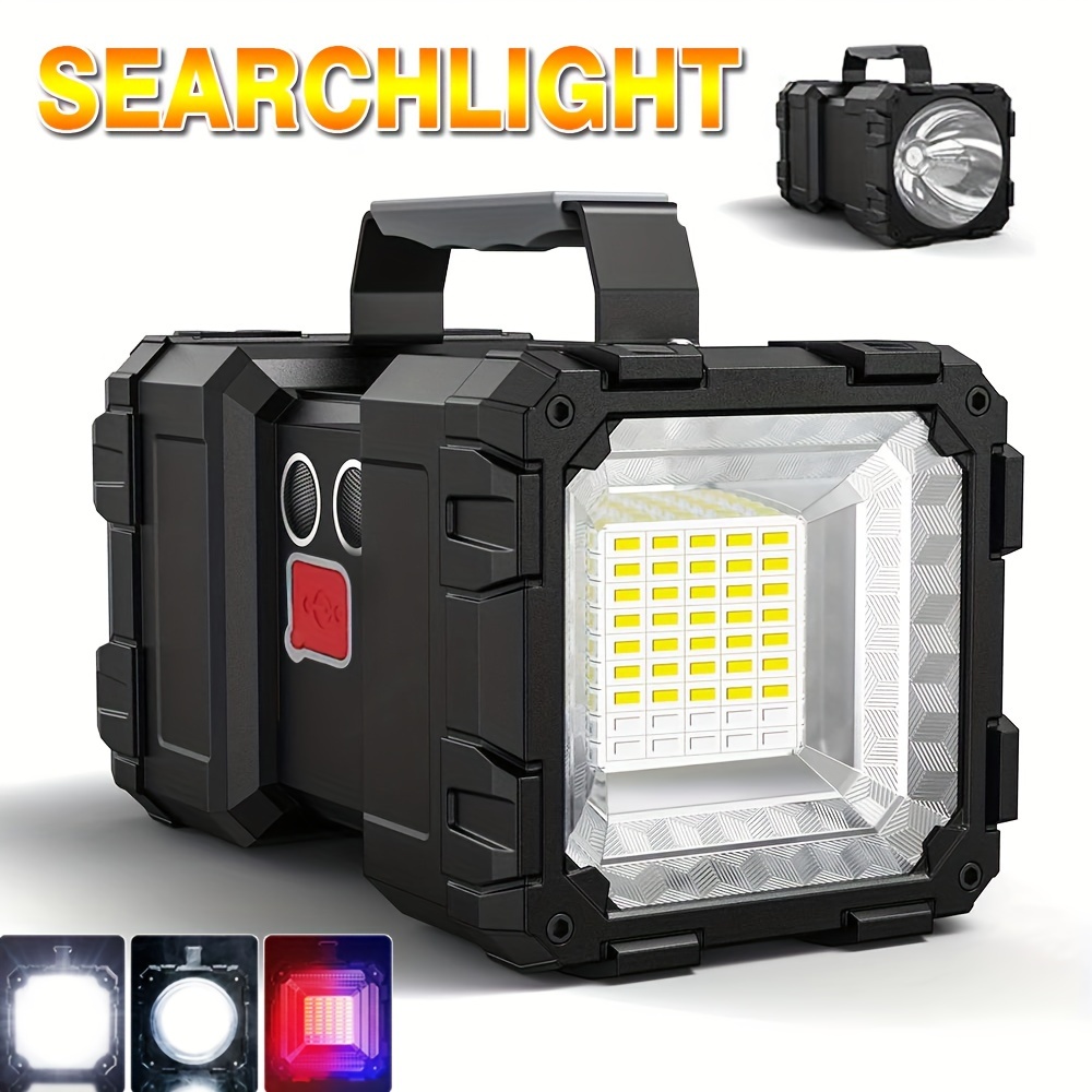 

1pc Bright Rechargeable Flashlight, Portable Handheld Spotlight Searchlight With L2+34 Led Lights Modes, High Lumen Flashlight, Portable With Usb Output For Outdoor Camping Fishing Hunting