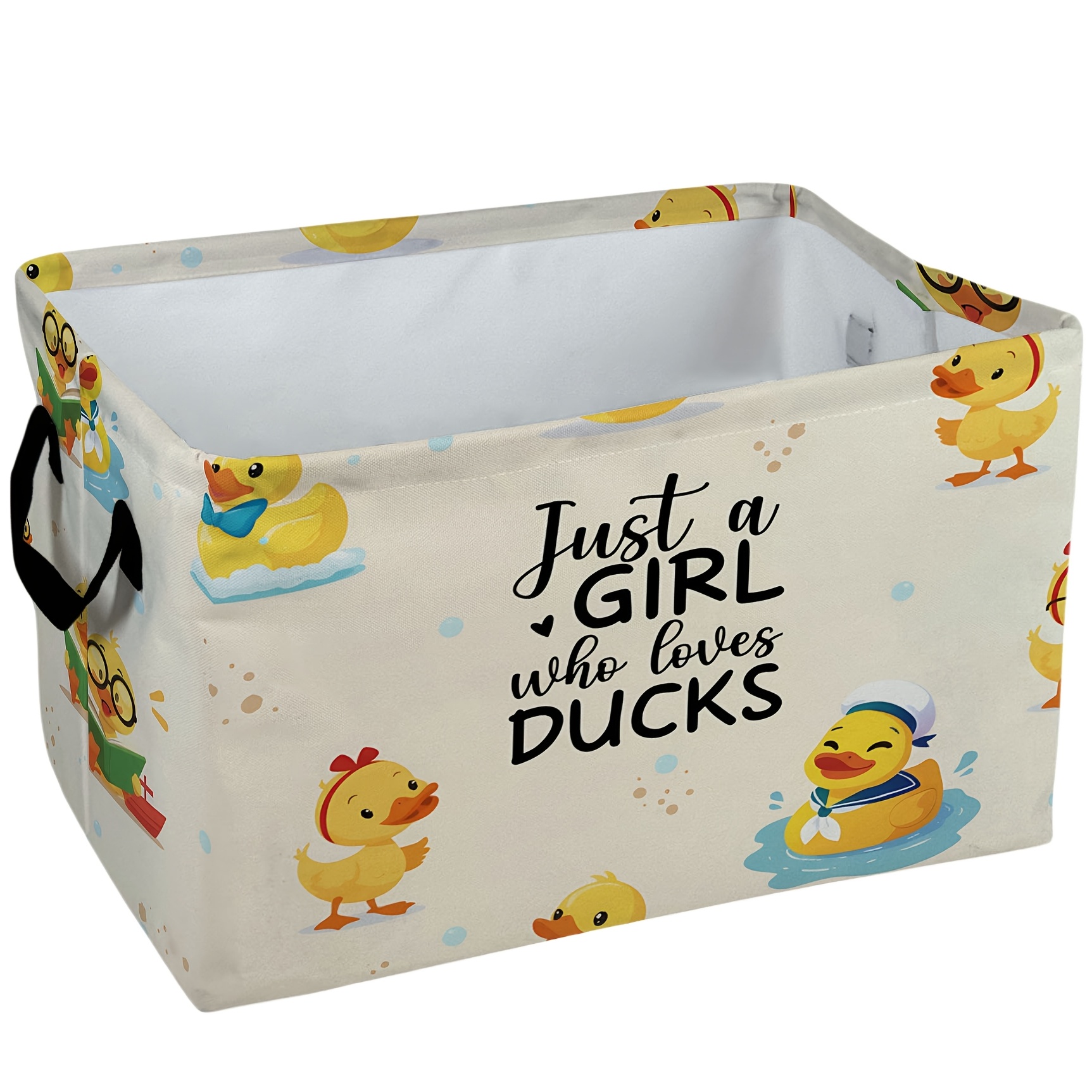 TEMU 1pc Just A Cute Cartoon Ducks Pattern Storage Baskets Storage Boxes Home Decor Storage Clothes Organization And Storage Home Decor Storage