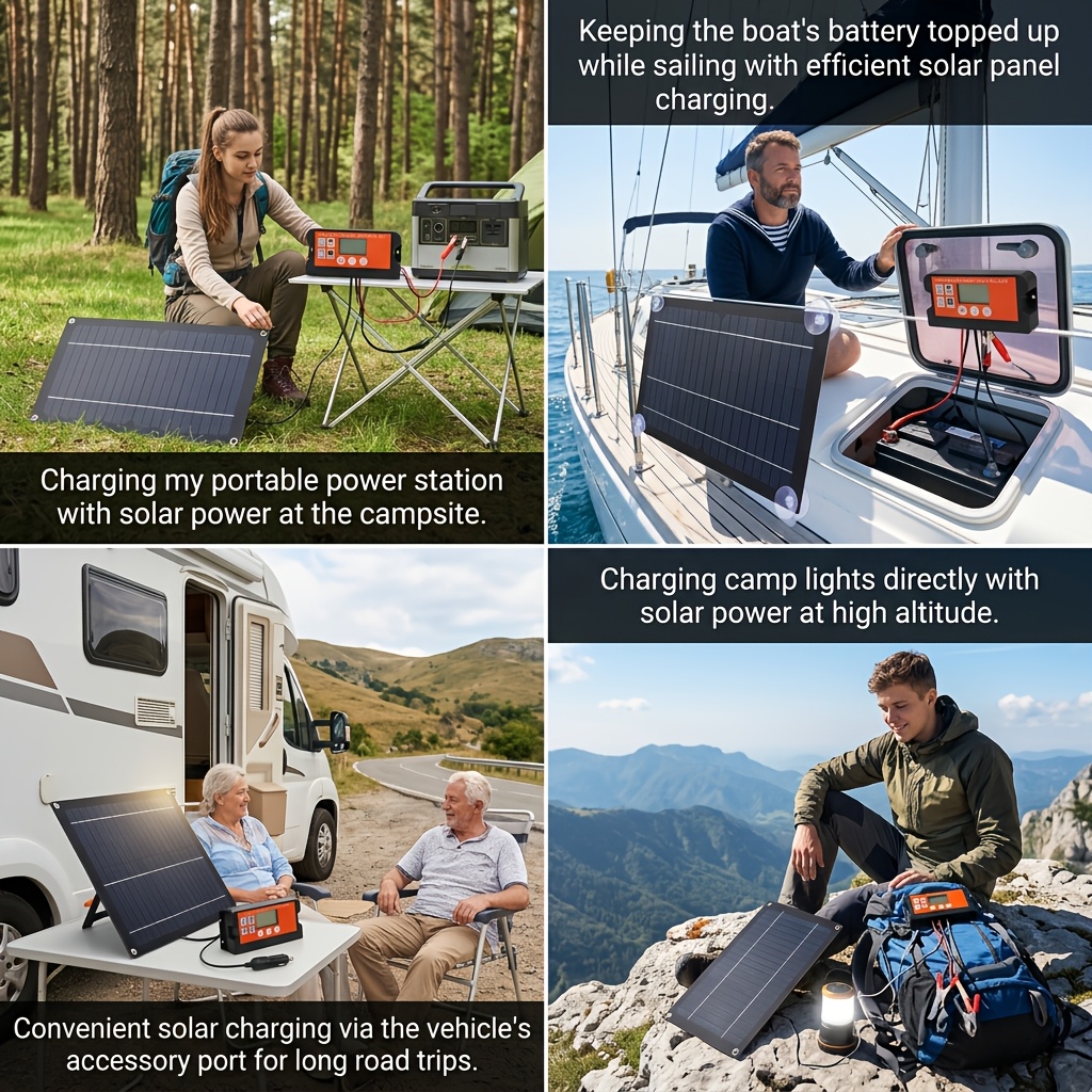 18V 600W Solar Panel Charging Kit with 100A Smart Controller and USB Output for Outdoor, Car, RV, and Caravan Batteries