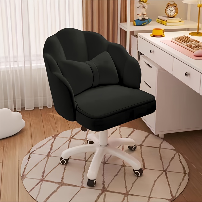 

Home Office Chair Computer Chair Back Cushion Modern Tufted Computer Task Chair Rotate Height Adjustable Velvet Accent Chair Living Room Wheel
