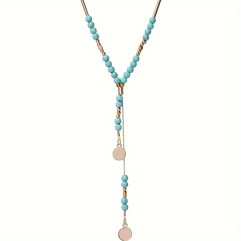 

Bohemian Turquoise Necklace, Personality Elegant Personality Fashion Decorative Chain Jewelry Gifts For Women