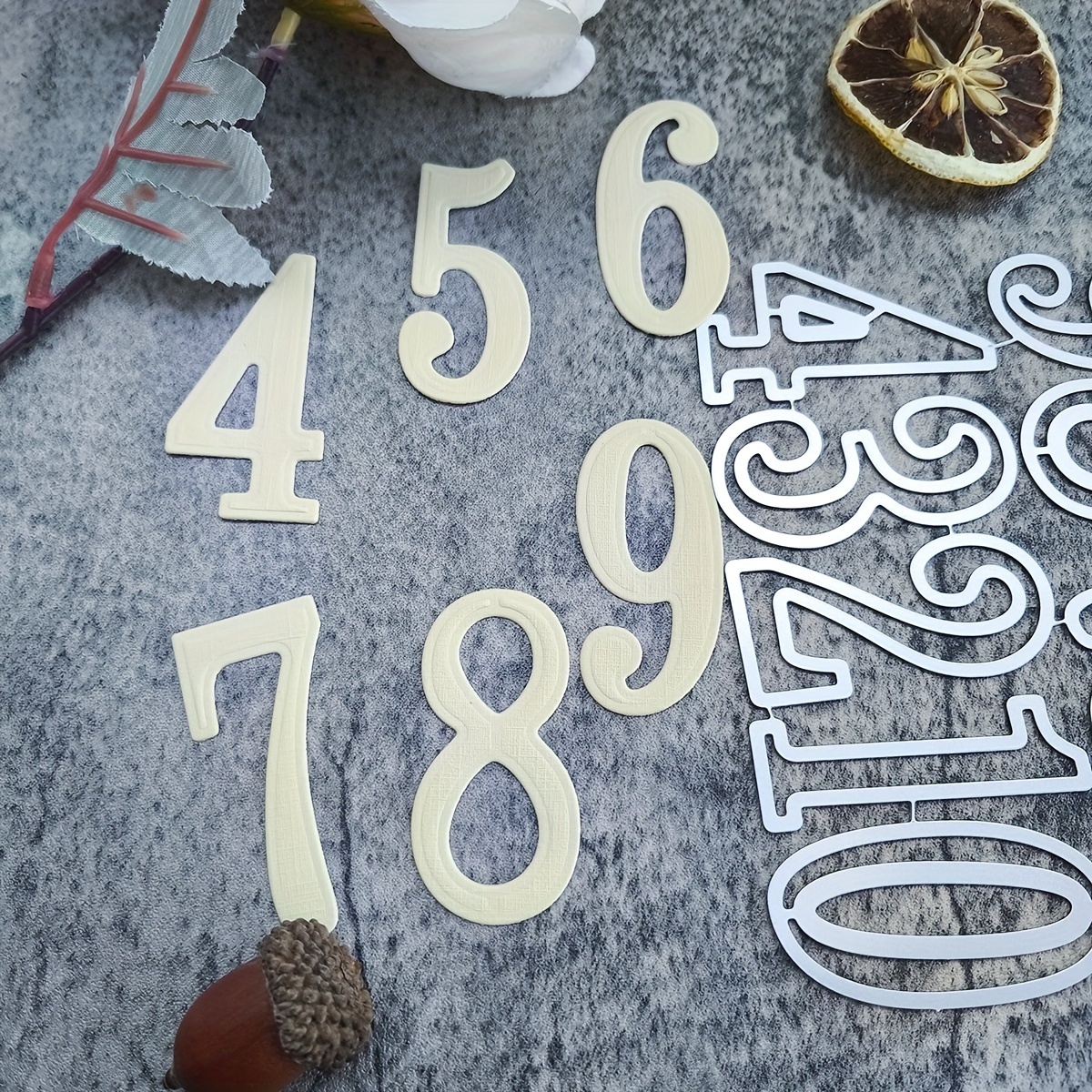 

Silvery Grey Metal Die-cut Number Stencils 0-9, And Symbols For Scrapbooking, Card Making, Diy Crafts, Photo Albums