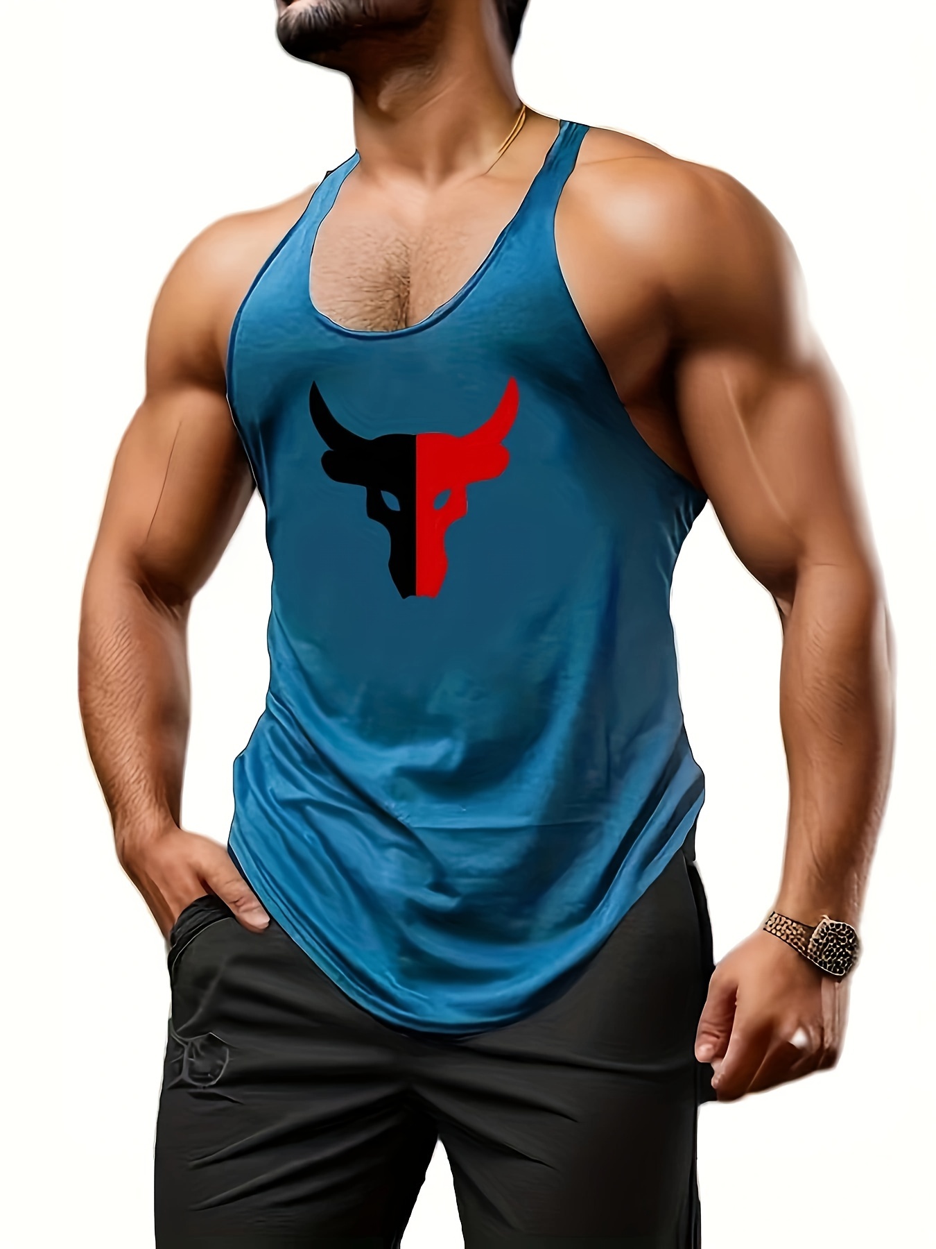 Men Workout Tank Top Sleeveless Gym Shirts Bodybuilding Fitness