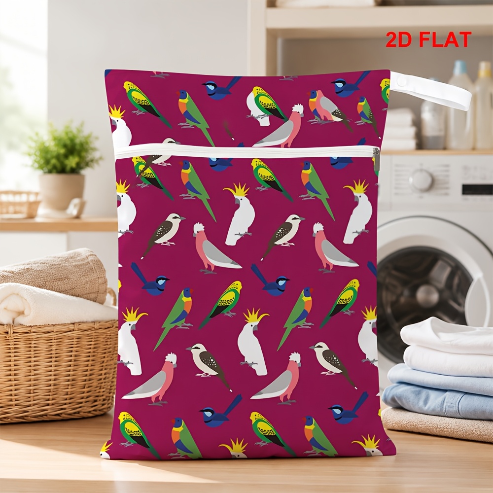 TEMU Laundry Bag With Zipper, Lightweight Portable Dirty Clothes Storage Bag For Home, Bathroom, Dorm, Apartment, Travel, 2d Flat Cute Australian