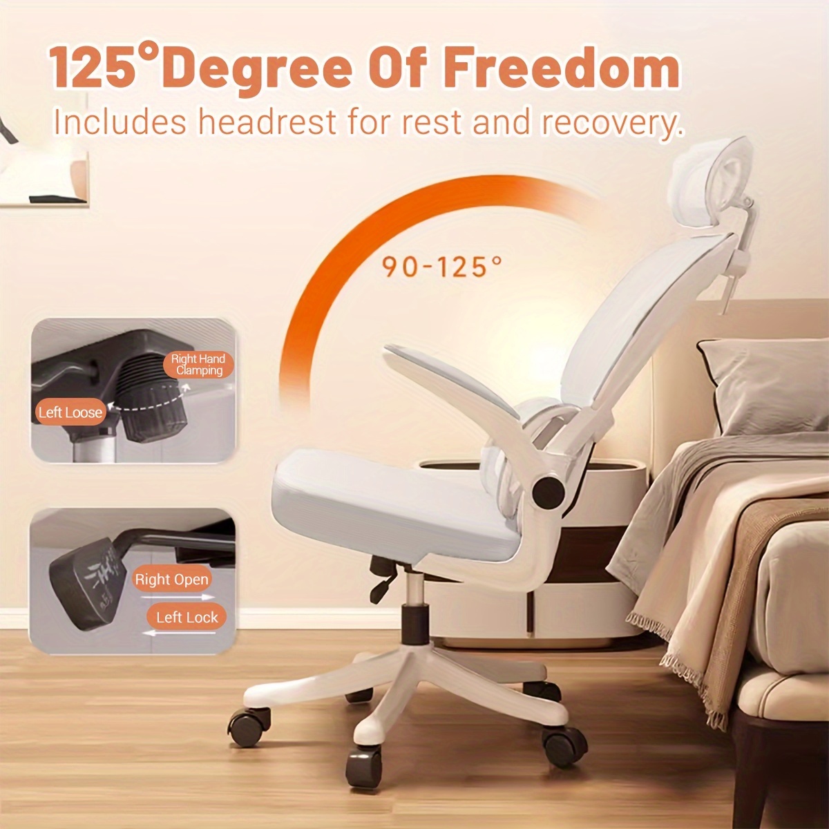 ergonomic office chair high back mesh desk chair with lumbar support and adjustable headrest computer gaming chair executive swivel chair for home office 1