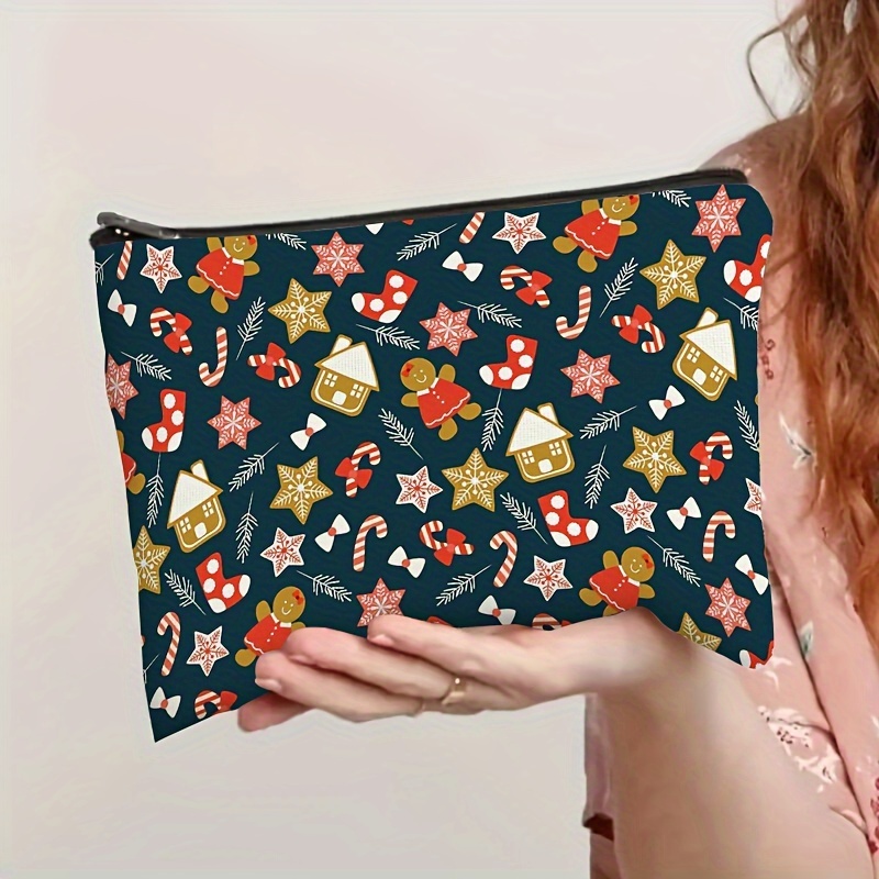 

Christmas For Man Cosmetic Bag, Double- , Portable Makeup & Toiletry Organizer, Polyester