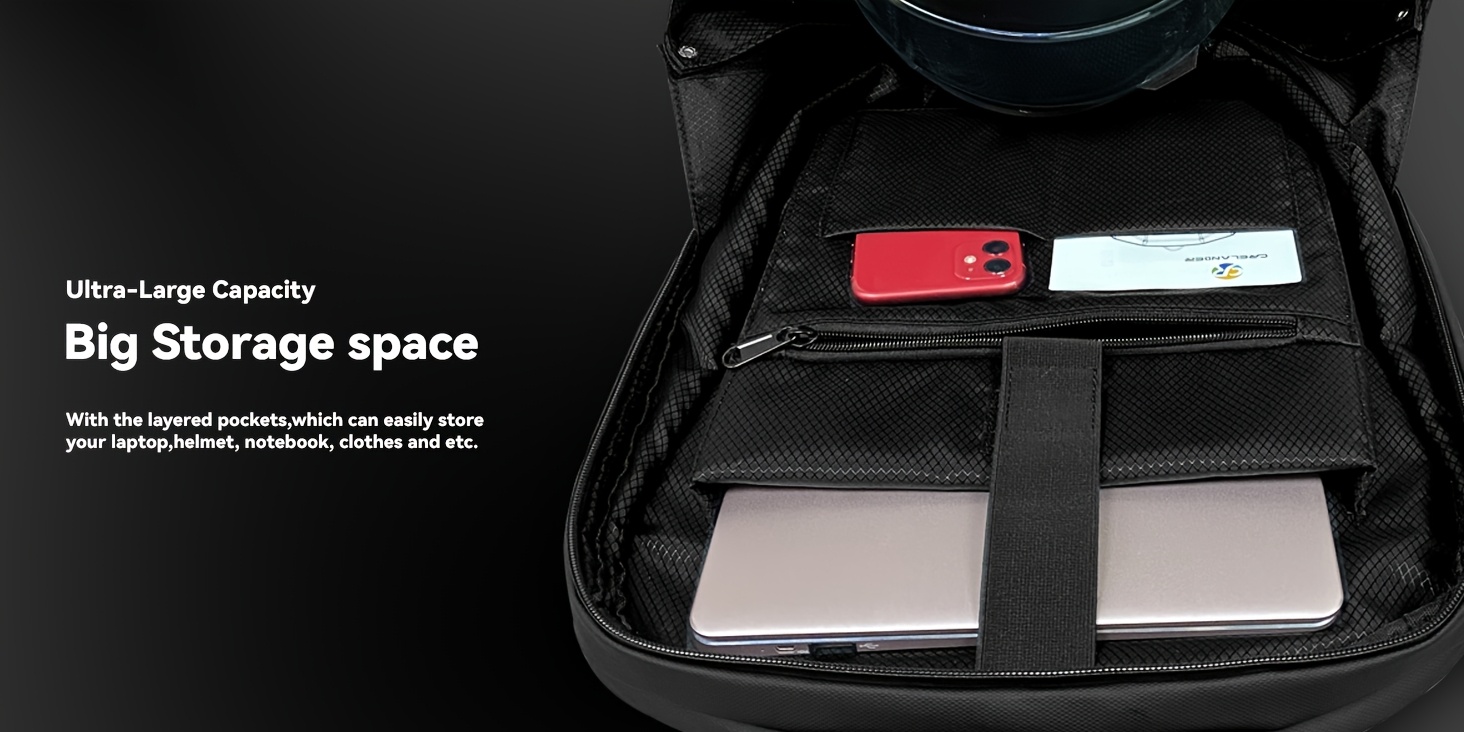 Sac à dos de moto avec LED, 48.26 cm de taille, extensible pour plus d'espace de rangement, contrôlé via une application, avec un design œil de démon, construction rigide, adapté aux motards, affichage, élégant, parfait comme cadeau