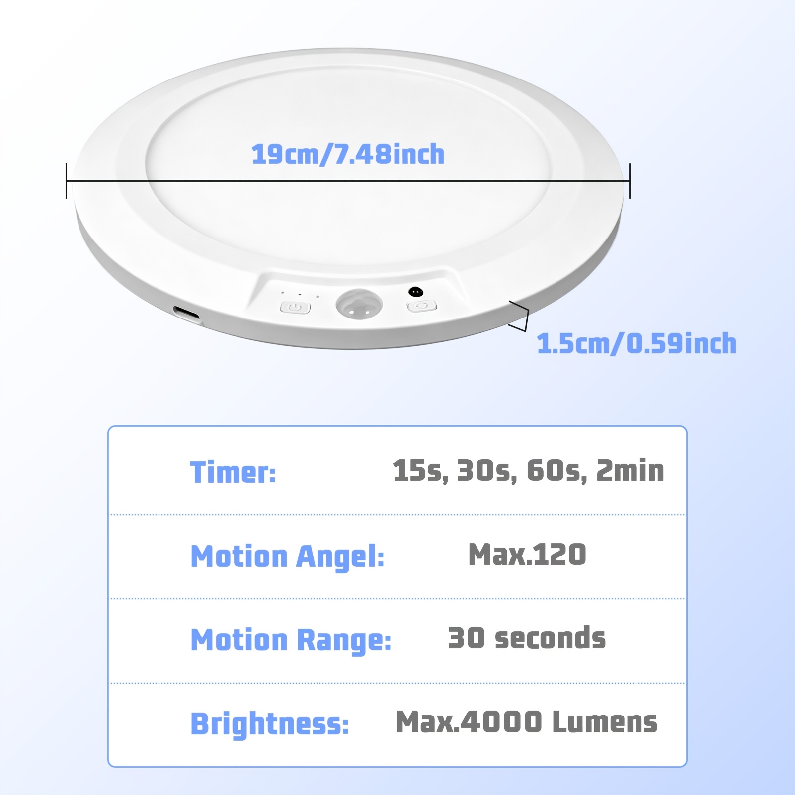 Remote-Controlled Magnetic Wireless Ceiling Light with Rechargeable Battery