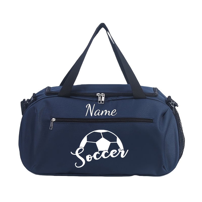 TEMU A Stylish, Lightweight, And Spacious Handbag With Customizable Text Display Including Names, Numbers, And Dates. Featuring A Soccer Ball Print,