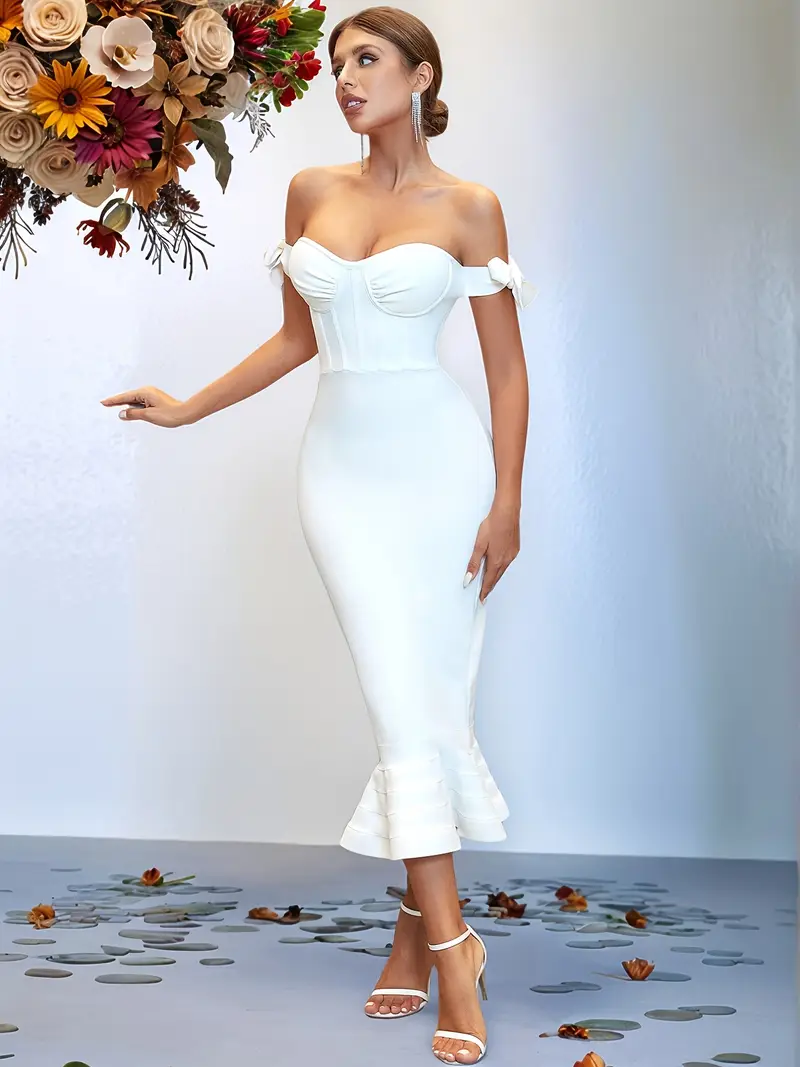 shoulder mermaid hem corset bandage dress | Temu Mauritius shoulder mermaid hem corset bandage dress | Temu Mauritius