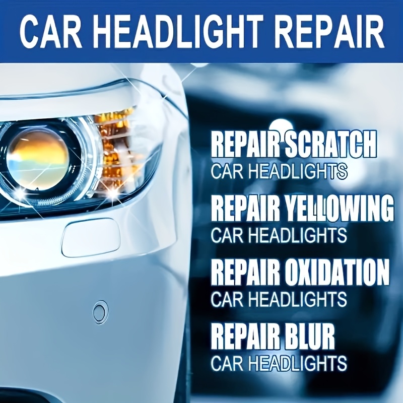 Headlight Restoration Spray - Removes Yellow Oxidation, Scratches, Haze, and Cloudiness, Instantly Brightening Headlights - Suitable for Car Front and Rear Headlights, Non-toxic, Prevents Yellowing and Oxidation - An Effective Refurbishment Solution