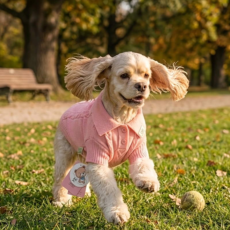 Classic V-Neck Dog Sweater Pink Green Cable Knit Pet Clothes Winter Warm Puppy Pullover Soft Cozy Apparel For Small Medium Dogs Cats Chihuahua Dachshund Daily Wear Chilly Weather Outdoor Knitted Jumper Fashionable Solid Color Trendy Pet Wardrobe