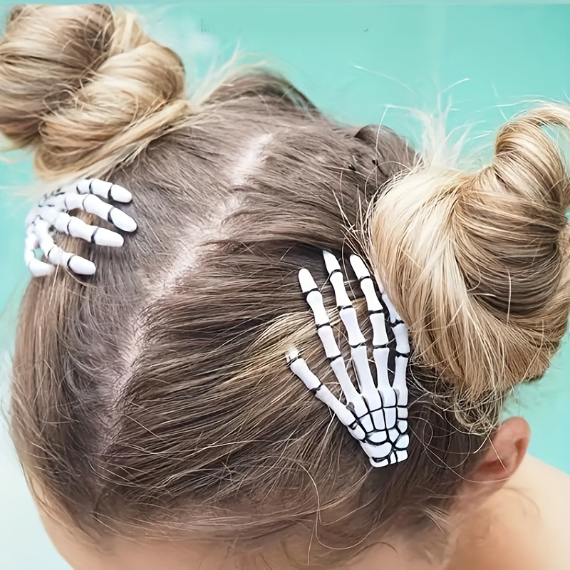 

Punk Style Skeleton Hair Claw Clip - Plastic Hand Barrette, Zombie Bone Claw Hairpin, Single Piece, Color Matching, Horror Party Cosplay Costume Accessory, Cute Handmade Hair Clip For Women