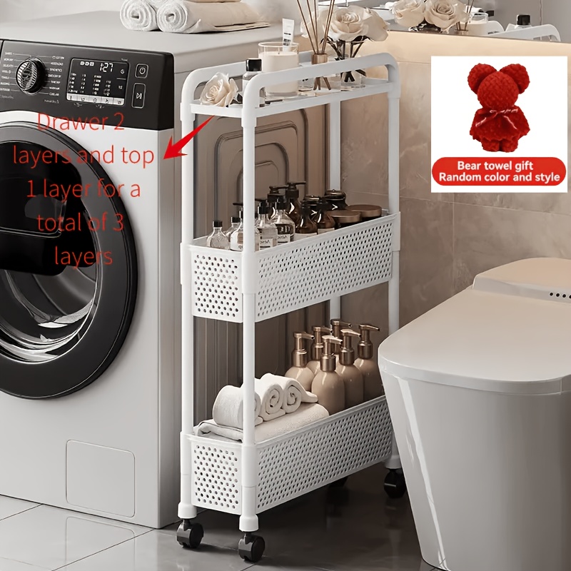 TEMU Storage Rack Home Floor Movable Small Cart Storage Rack Room Ultra-narrow Storage Rack