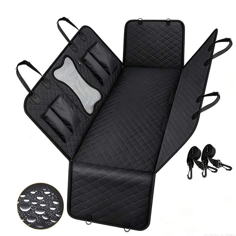 TEMU Dog Car Seat Cover With Side Flaps Scratch Proof Pet Seat Cover Non Slip Bottom Dog Hammock For Suv Standard Additions