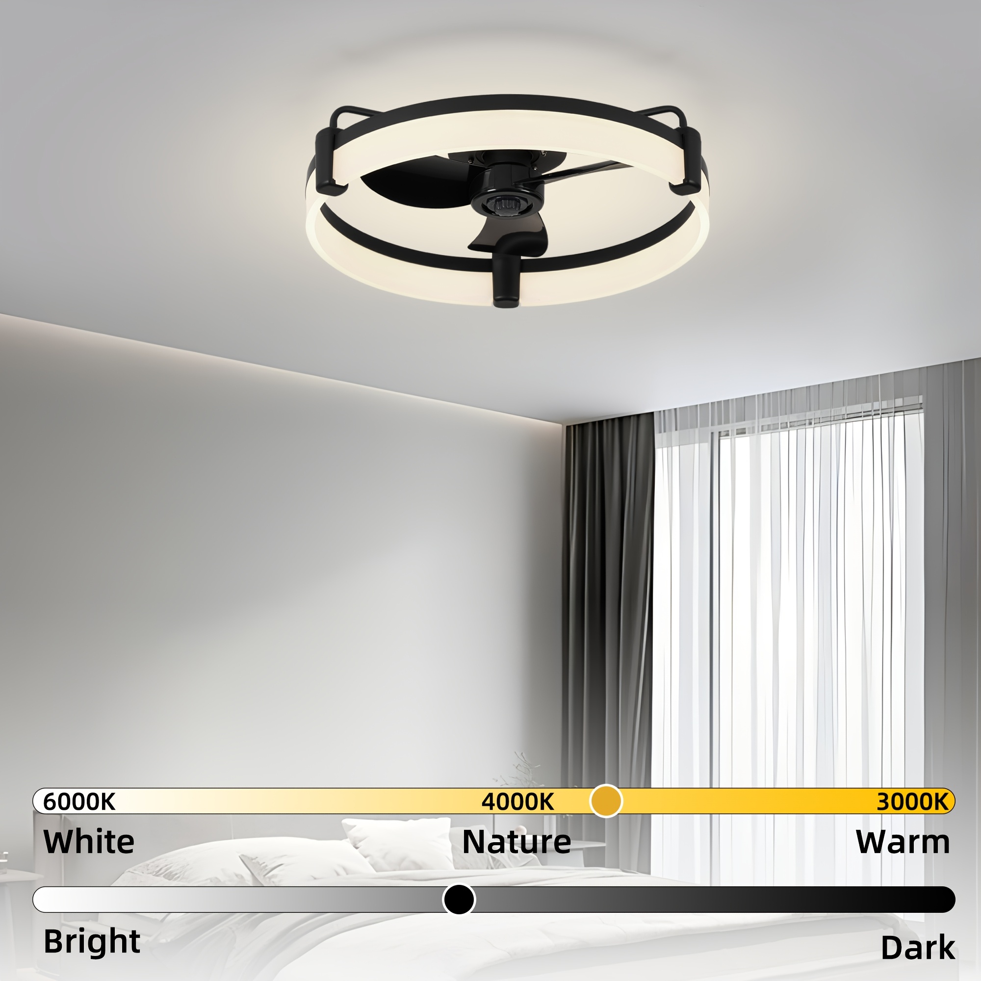 52cm Black Bedroom Ceiling Fan | Mexllex, Room Electrical/hard Wiring, Operating Voltage 85v-265v, Without Battery