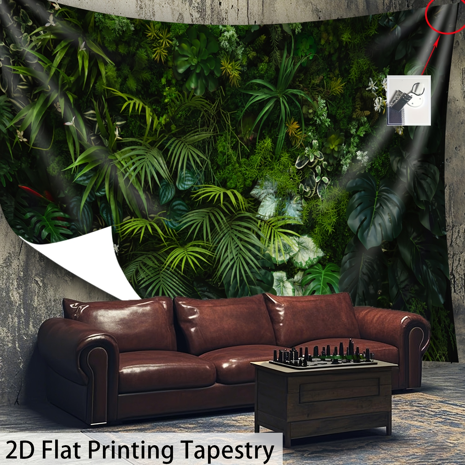 Tropical Plant Pattern Wall Tapestry Large Hd Polyester Decor_voghion.com