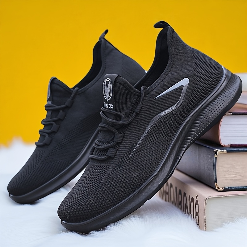 2025 mens breathable knit casual sneakers slip soft sole running shoes