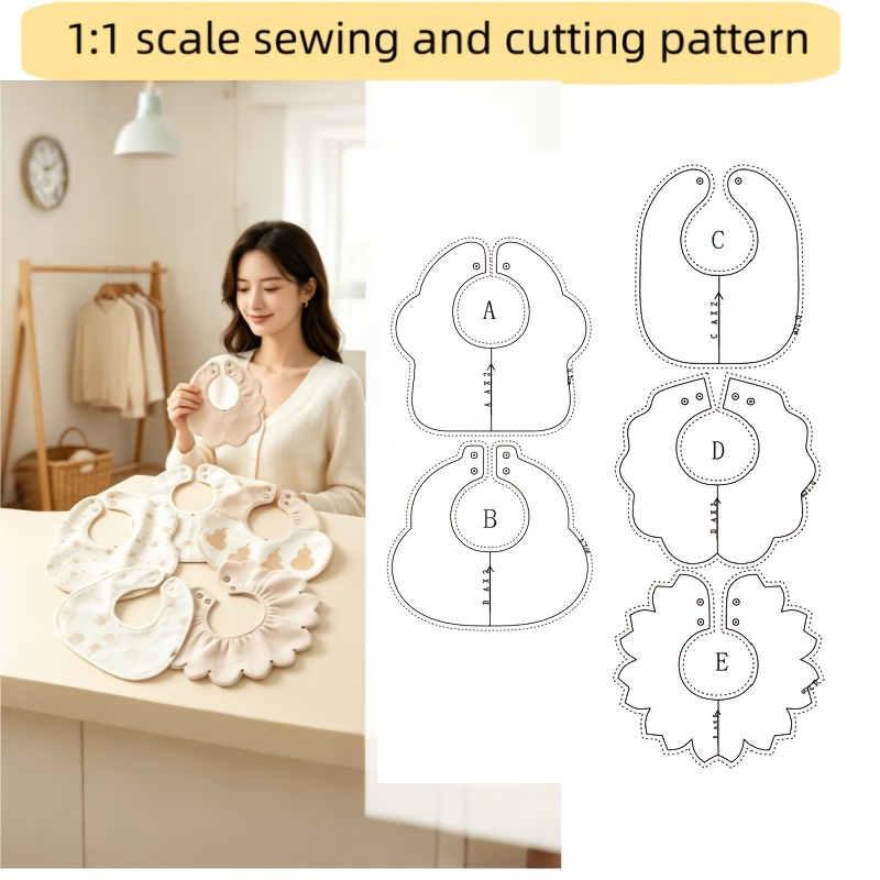 TEMU A Stylish And Bib Sewing Pattern. This Is A Sewing Pattern, Not A Finished Garment. Suitable For Your Own Unique Bibs Using Your Fabrics. Ideal