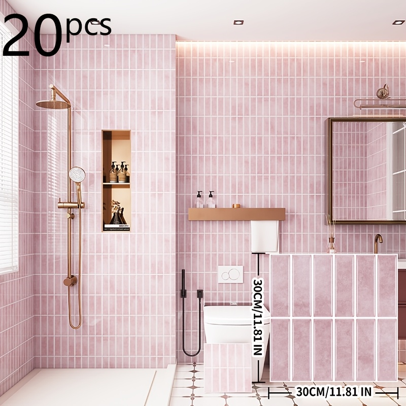 TEMU Paquete de 20, pegatinas de pared autoadhesivas de de de cerámica de 30 cm x 30 cm, paneles de pared de PVC autoadhesivos de 3 mm de grosor,