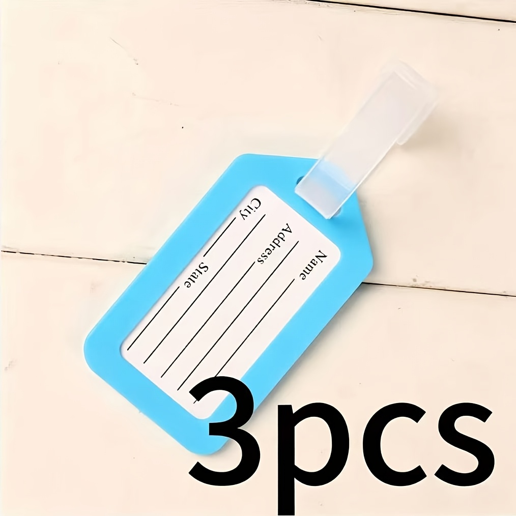 3pcs Plastic PP Luggage Tag Set for Travel