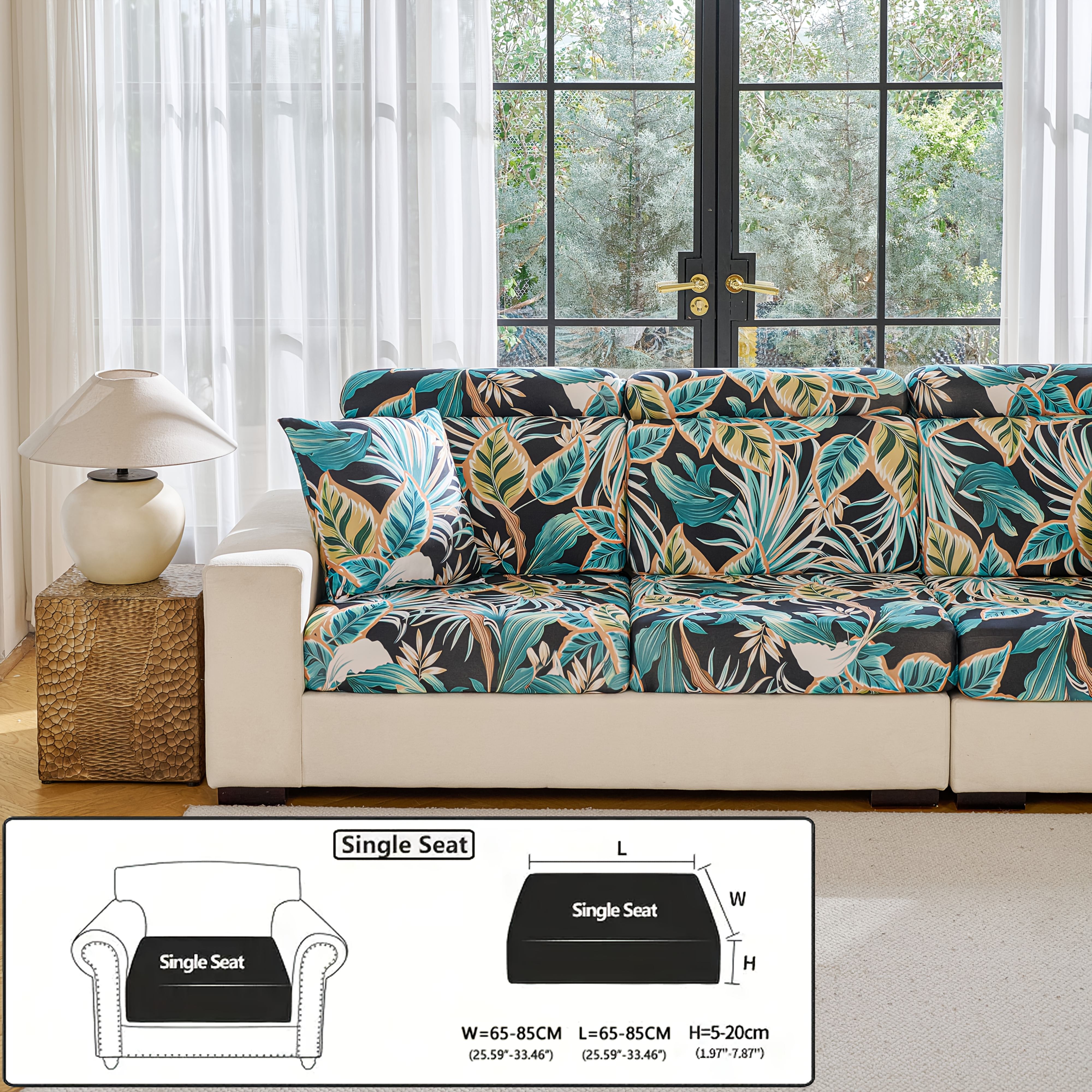 TEMU 1pc Outdoor Summer Style Sofa Cover, Classic Cooling Sofa Slipcover, High Elasticity Non-deformable, Easy Style Suitable For , Comfortable And