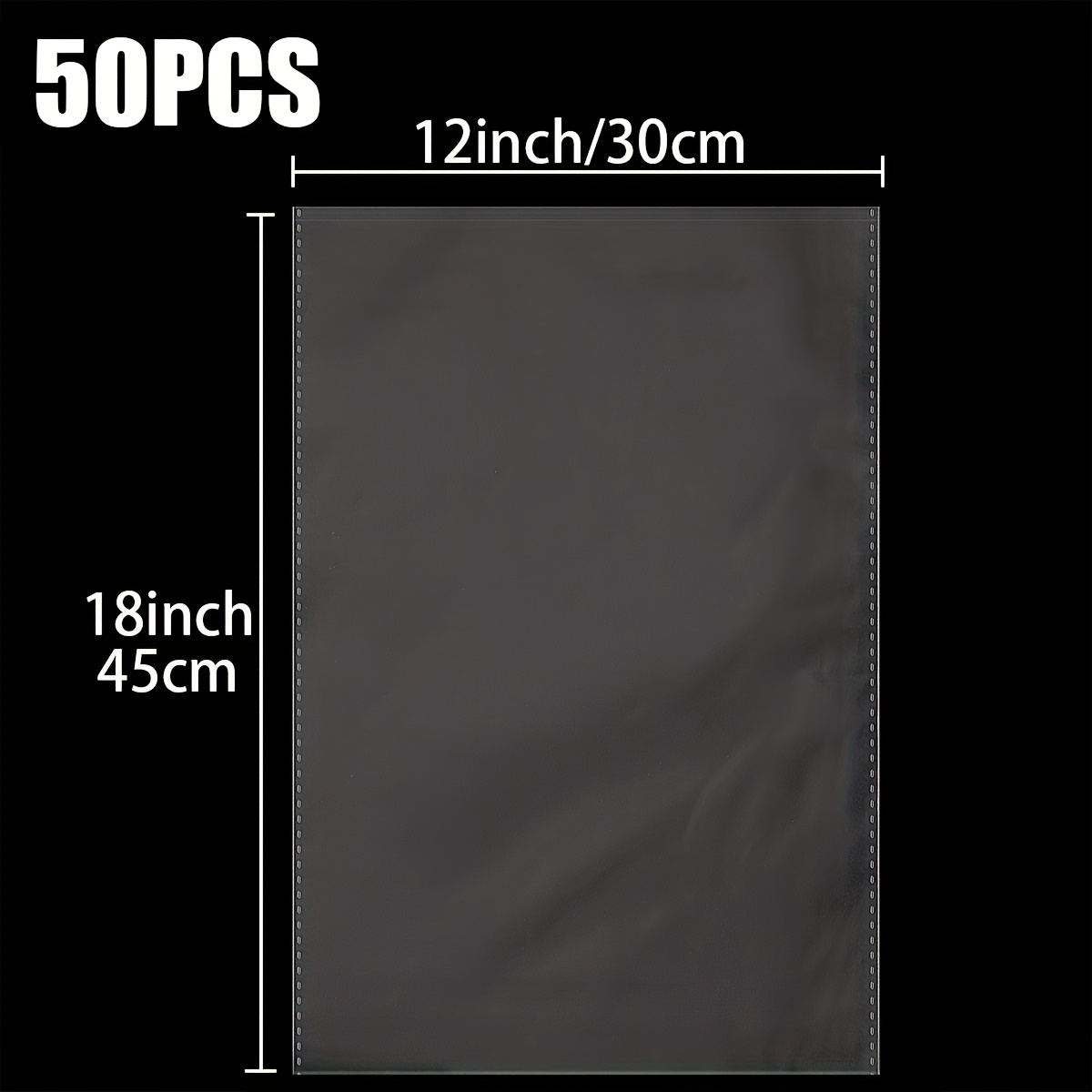 TEMU 50pcs Large Clear Cellophane Basket Bags, Opp Plastic Cellophane Wrap For Christmas Gift Packaging