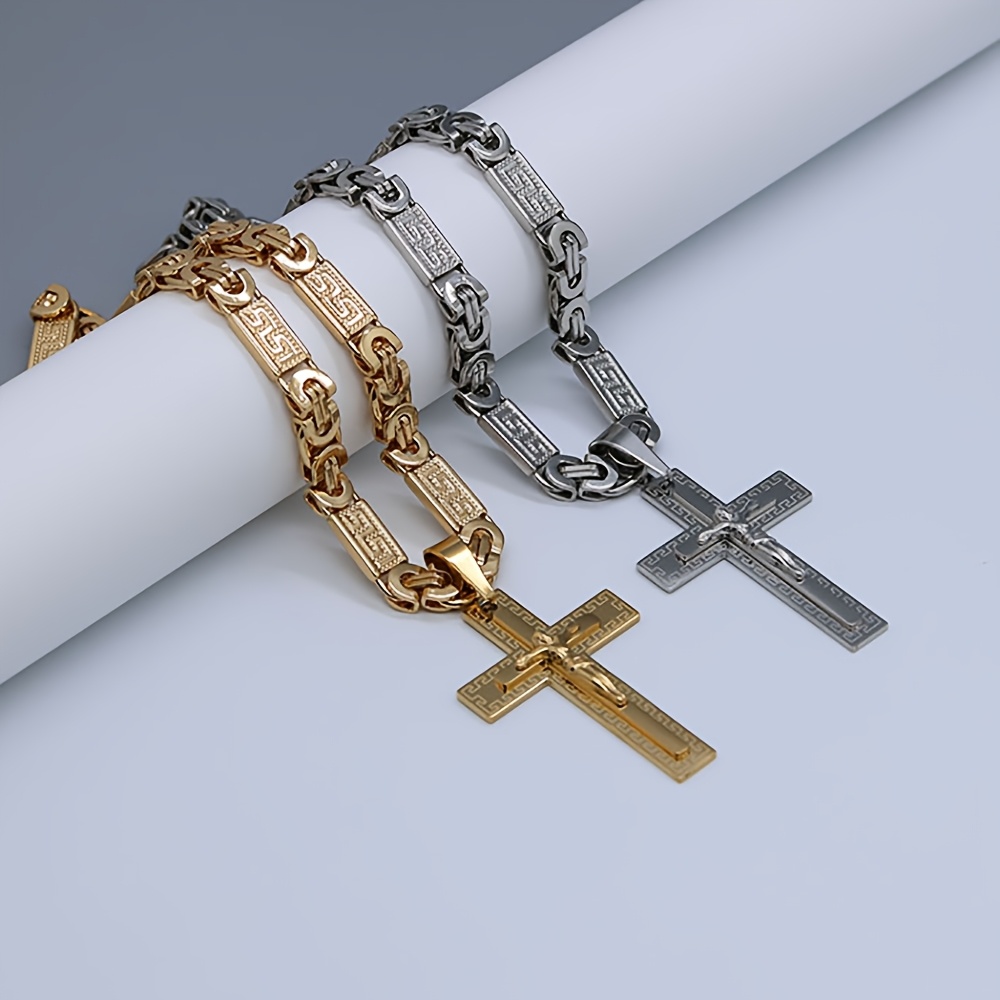 Men's Fashion Patterned Handmade Cross Necklace