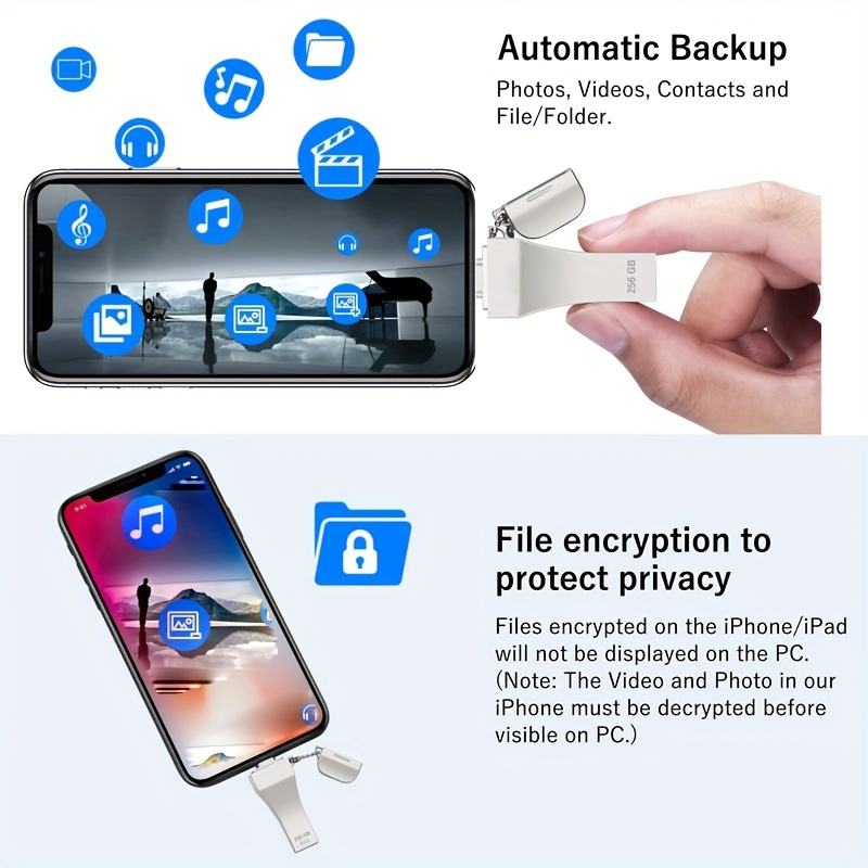 SCICNCE 1TB Photo Stick iPhone Flash Drive, for iPhone USB Memory Stick  Thumb Drives USB Stick External Storage Compatible with iPhone iPad Android  PC