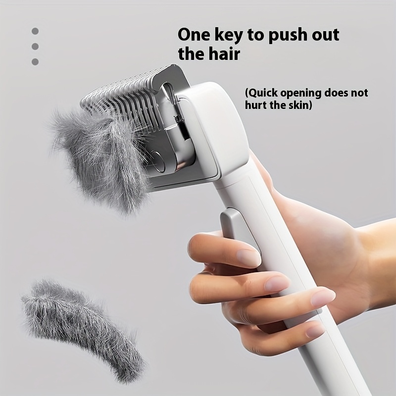 pet comb for dogs and cats abs dematting comb with 15 smooth stainless steel teeth gently removes loose fur without hurting   55in portable grooming brush with ergonomic handle for long haired and sensitive pets
