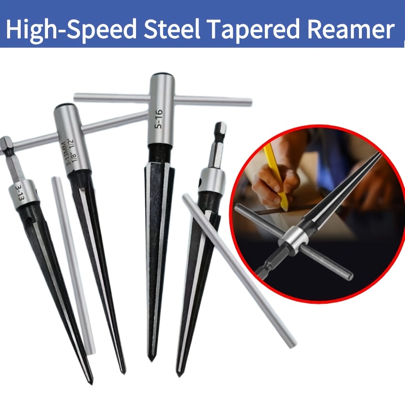 

1 Set Steel Alloy Hex Shank Hole Reamer And Drill Bit Set - Handheld Taper Tool For Woodworking, Metal, Plastic - Drill Compatible