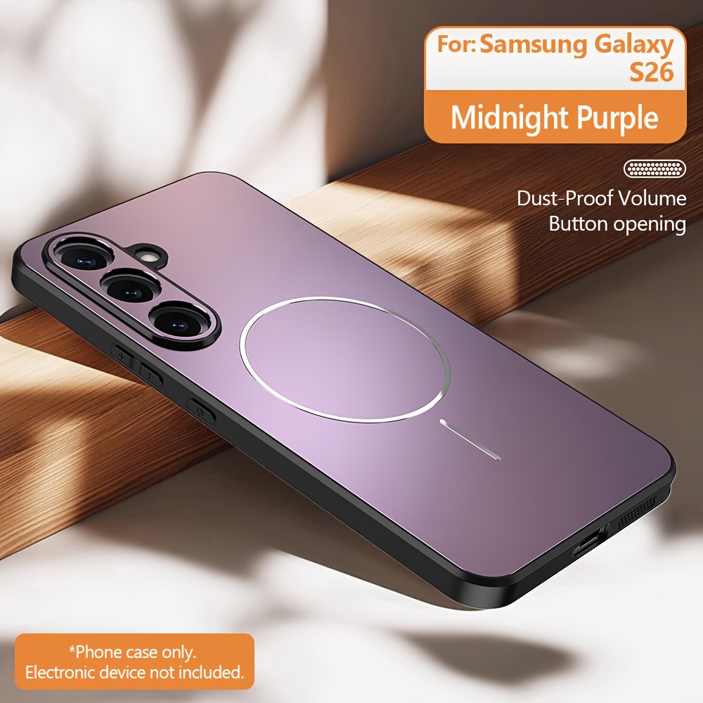 TEMU Coque de téléphone : coque de téléphone pelliculée mate pour for Samsung Galaxy S26/S26PLUS/S26ULTRA, avec anneau magnétique en métal, de trous