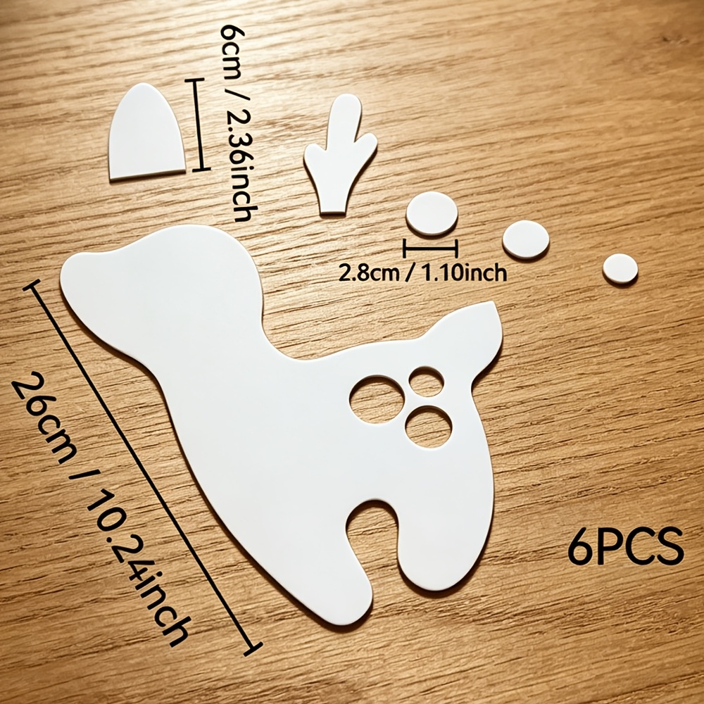 TEMU 6pcs Reindeer Quilting Templates - Suitable For Handmade Reindeer Models, Reusable Body Parts With Detailed Patterns For Needlework, Diy Crafts,