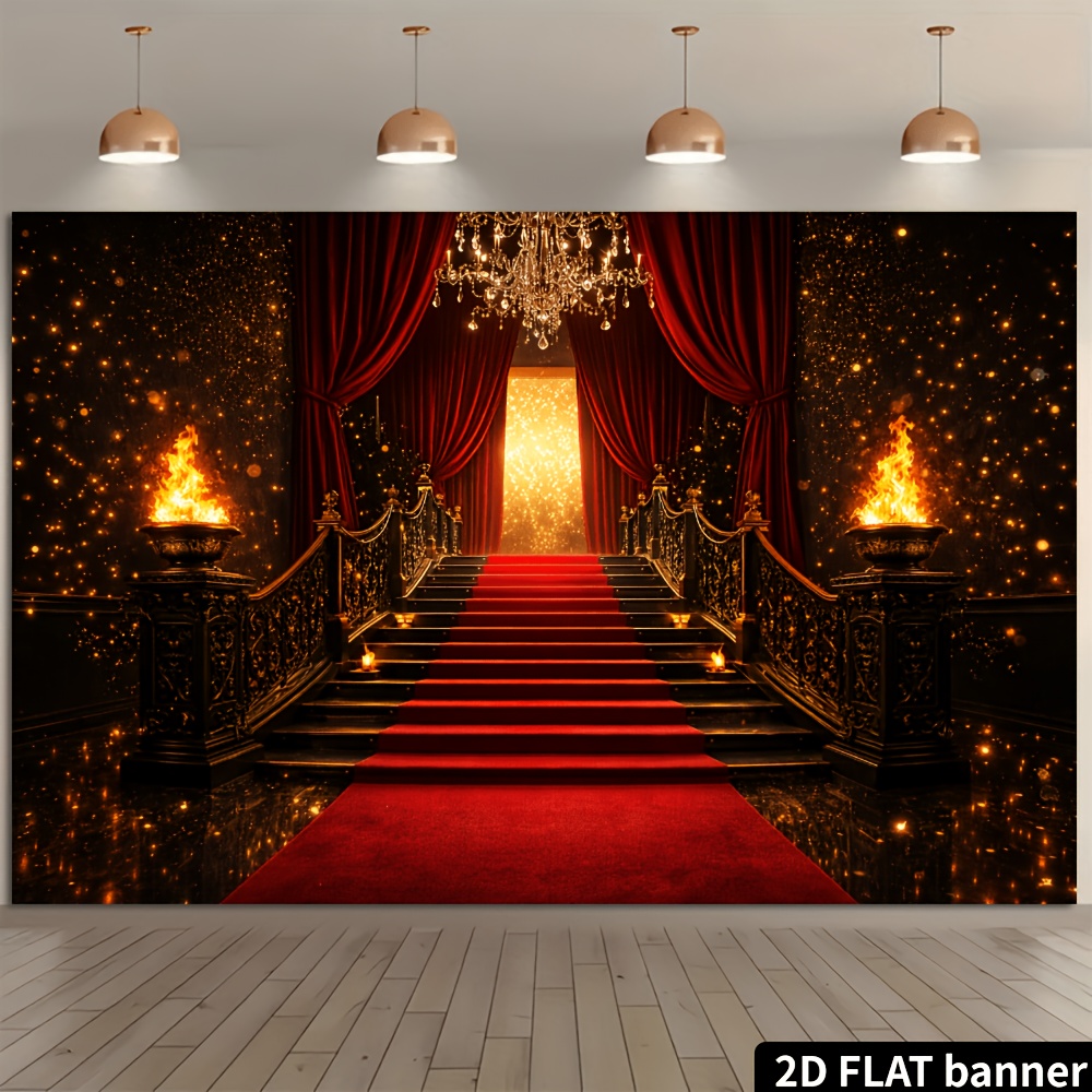 Luxurious Gala Backdrop with Red Carpet Theme