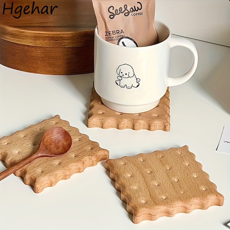 

Wooden Coasters, Wooden Biscuit Shape Coasters, Marker Coasters, Coffee Cup Insulation Mats, Cup Holders, Solid Wood Coasters In , Room Decoration, Kitchen Supplies